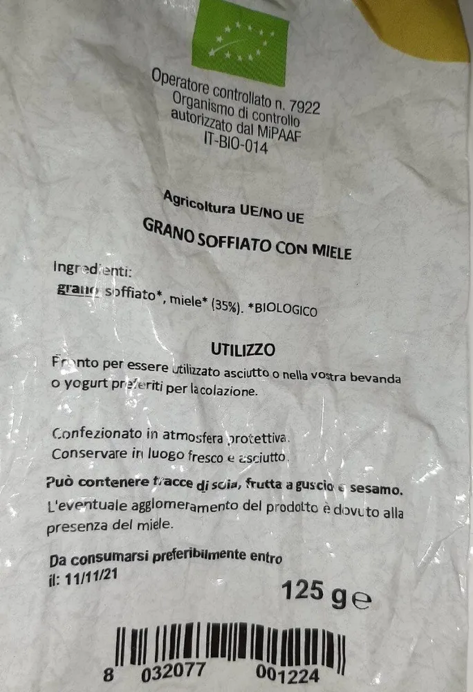 Grano soffiato con miele