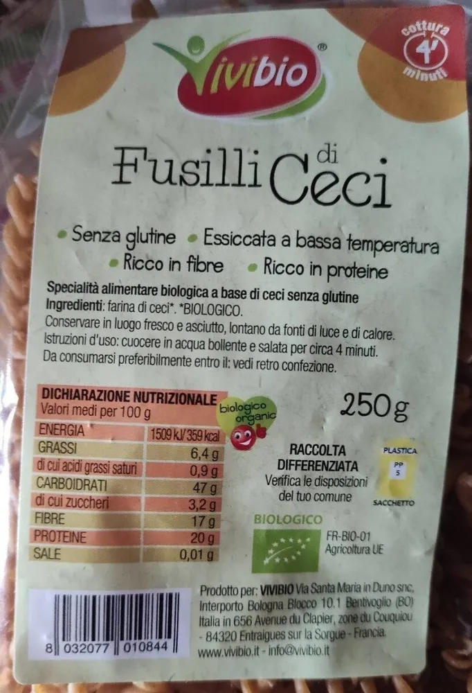 Fusilli di ceci