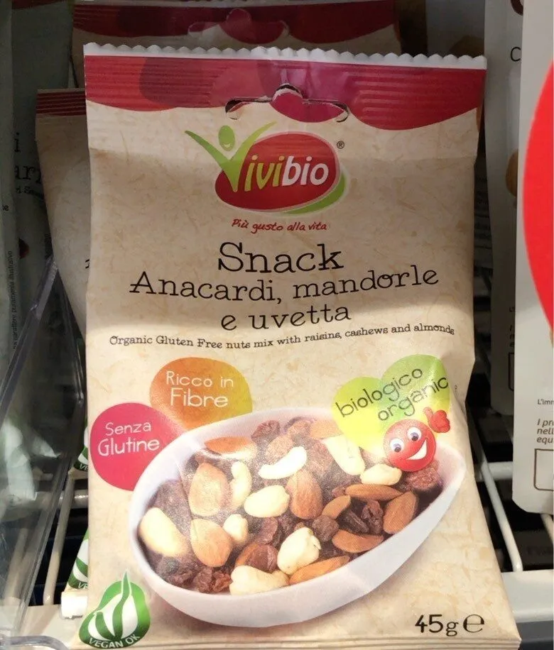 Anacardi mandorle uvetta