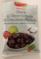 Snack al cocco ricoperto con cioccolato fondente