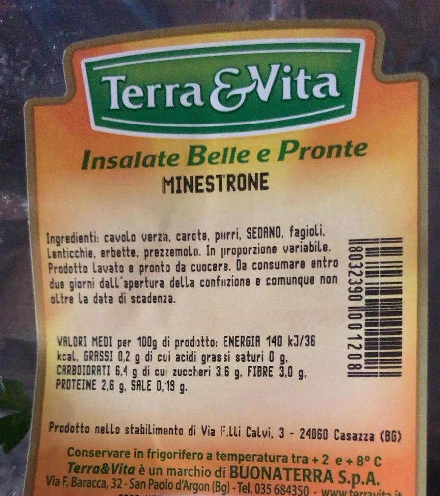 Insalate belle e pronte minestrone