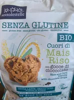 Cuori di mais e riso con gocce di cioccolato
