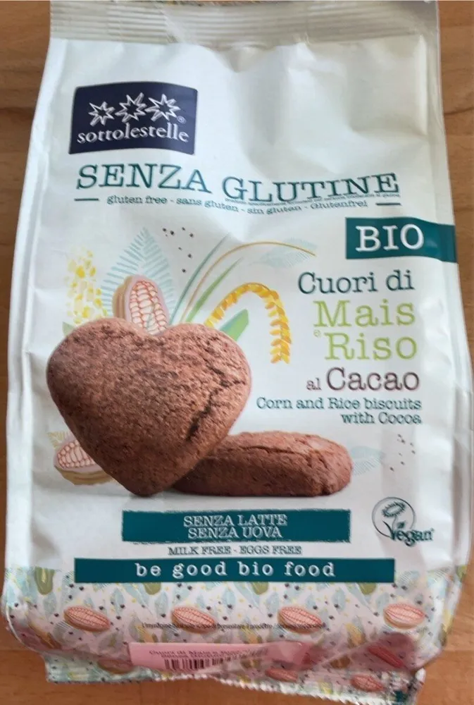 Cuori di Mais e Riso al Cacao Senza Glutine BIO
