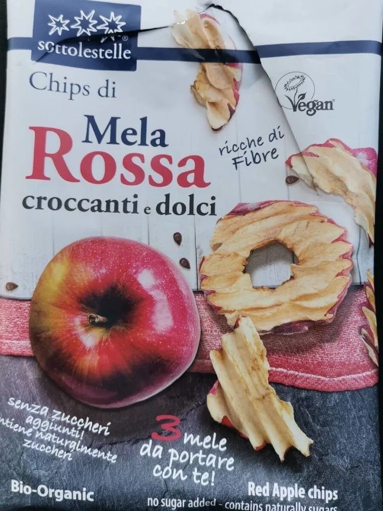 Chips di mela rossa croccanti e dolci