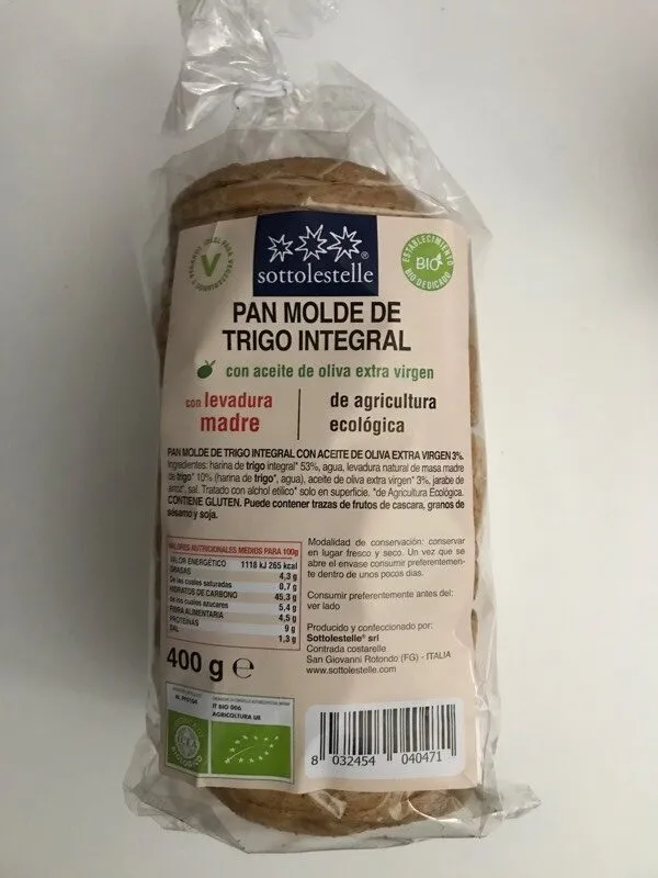 Pan molde de trigo integral