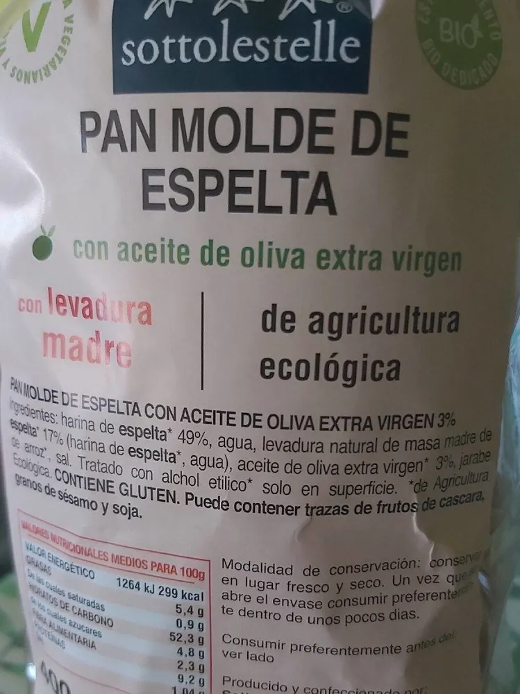 Pan molde de Espelta