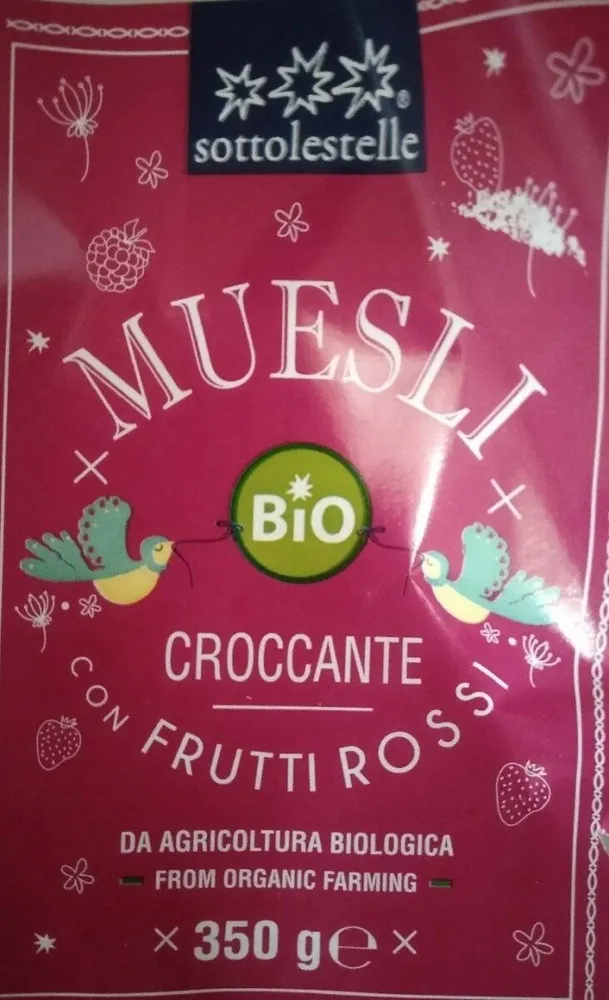 Muesli croccante frutta rossi