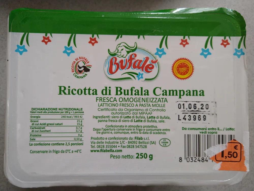 ricotta di bufala campana