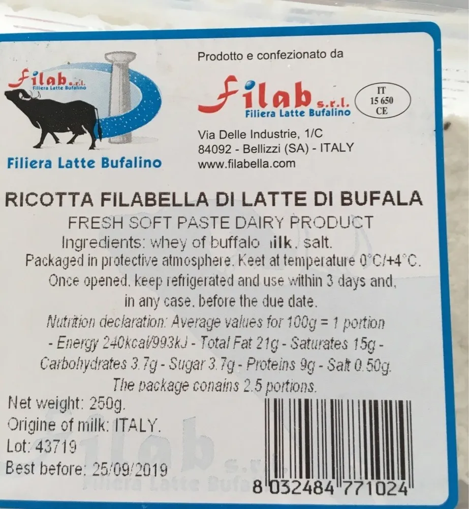 Ricotta Filabella di latte di bufala