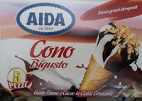 Cono gusto panna e cacao in cialda croccante