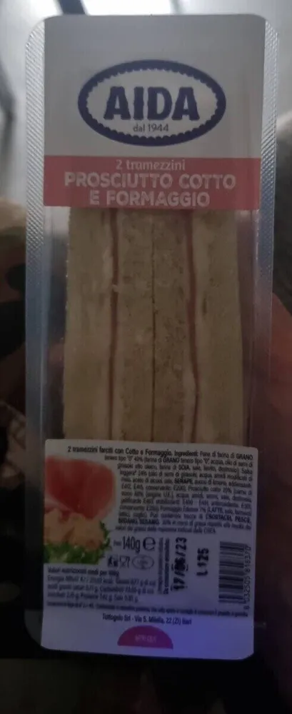Tramezzino Prosciutto cotto e formaggio