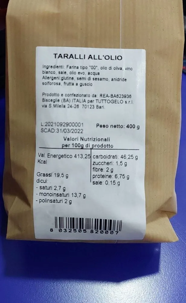 taralli all'olio