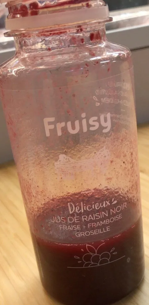 Jus de raisin noir myrtille frambroise grenade pomme