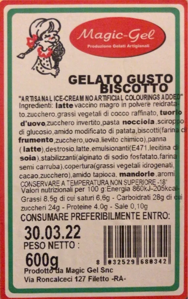 Gelato gusto biscotto
