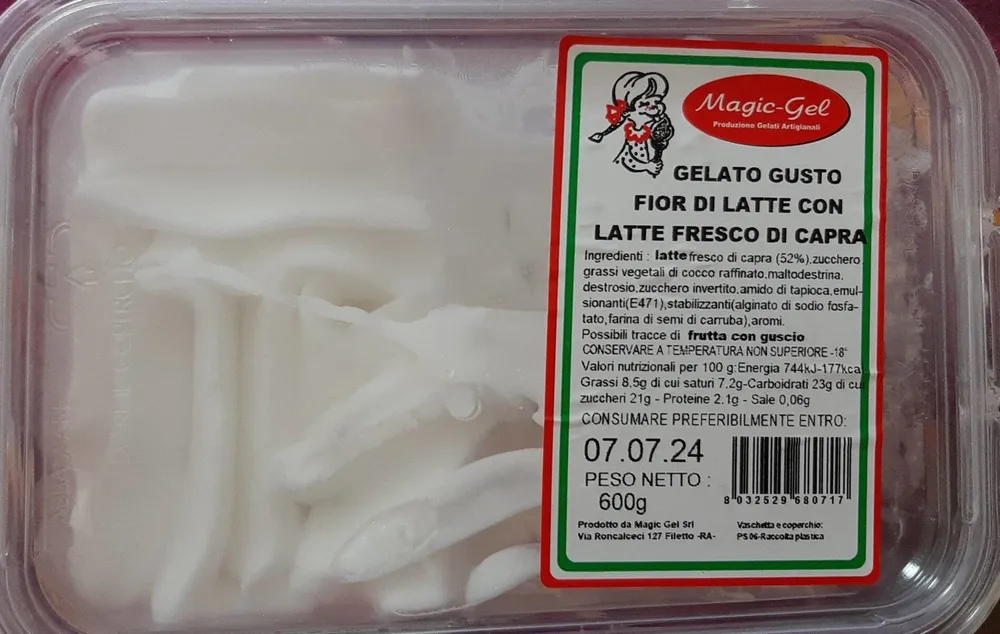 Gelato fior di latte con latte fresco di capra