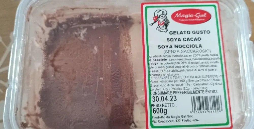Gelato soya cacao nocciola