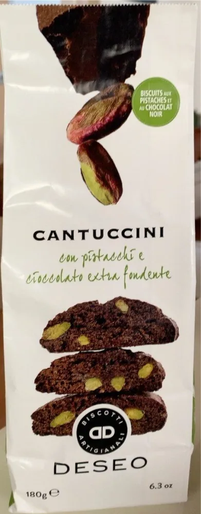Cantuccini con pistacchi e cioccolato extra fondente