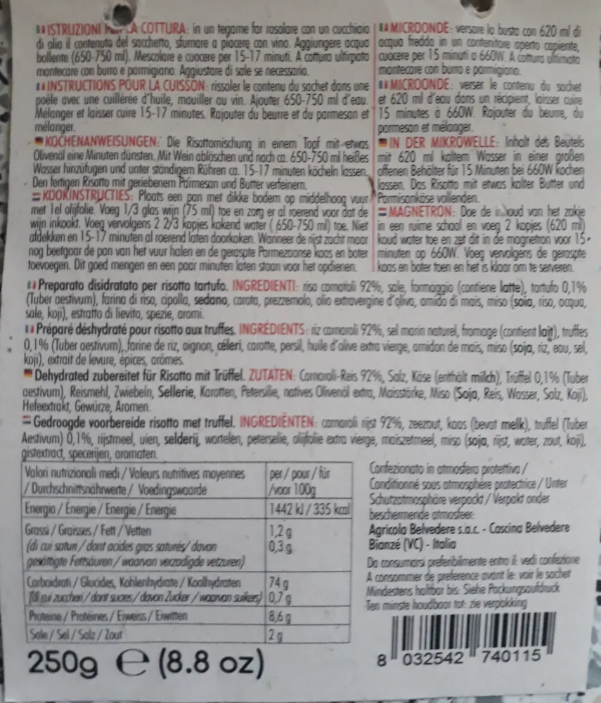 Italian tartufo Risotto 250G