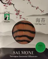 Salmone norvegese finemente affumicato con alga nori