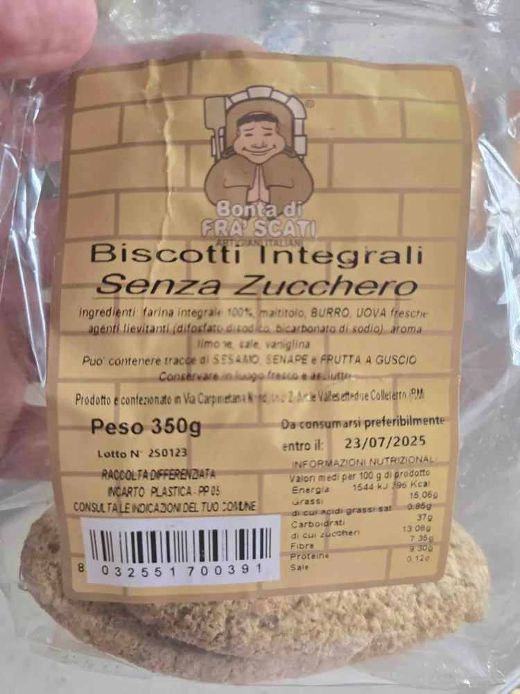 Biscottoni integrali senza zucchero
