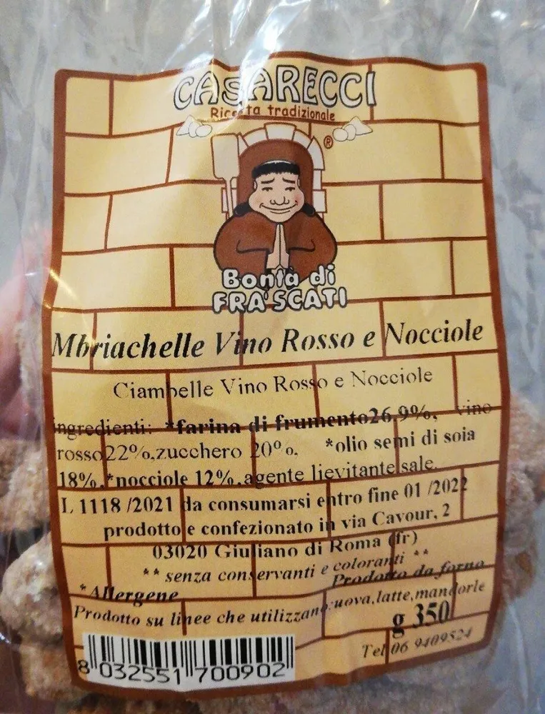 Mbriachelle vino rosso e nocciole