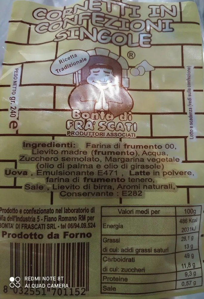 Cornetti in confezioni singole