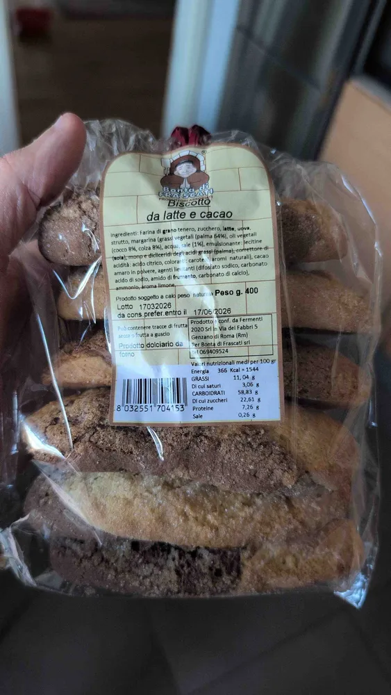 Biscotto da latte e cacao