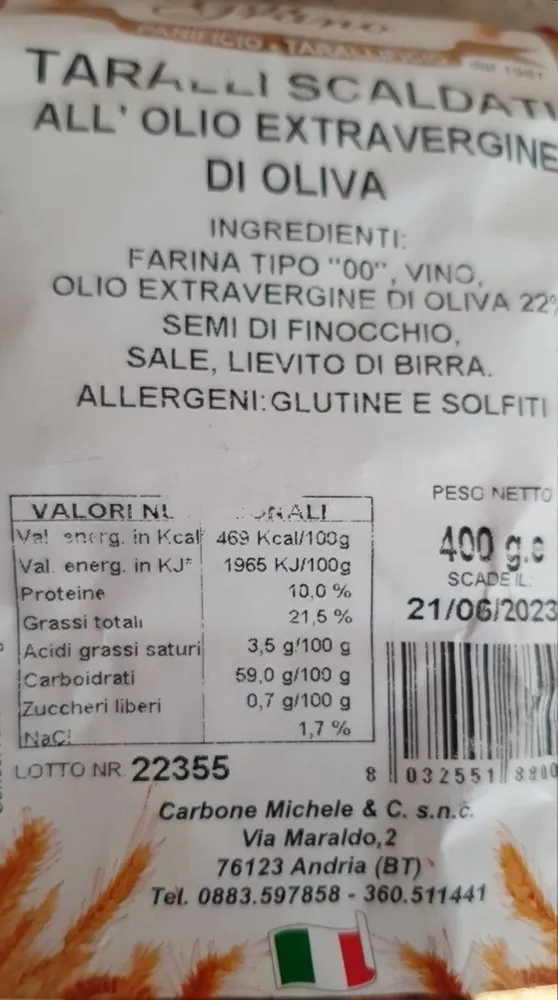Taralli Scaldati all'olio extravergine di oliva