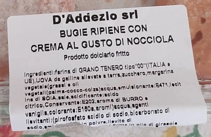 Bugie ripiene alla nocciola