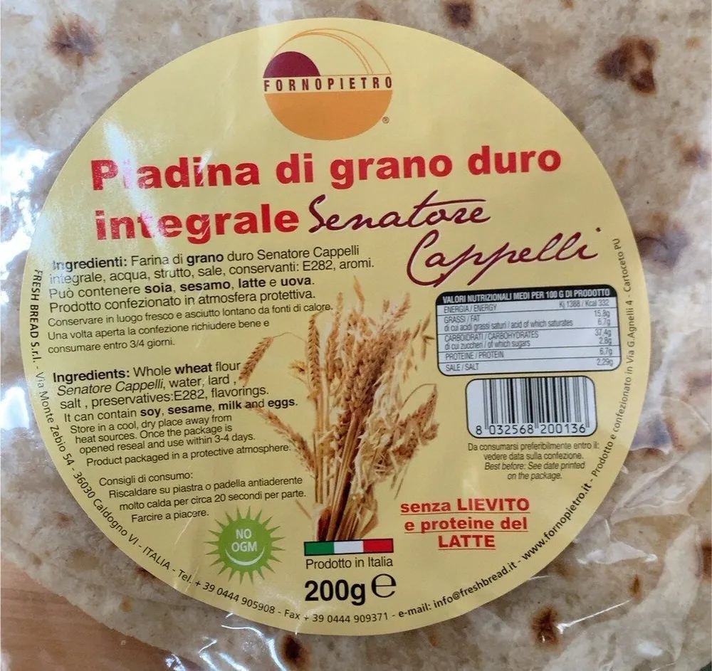 Piadina di grano duro integrale Senatore Cappelli