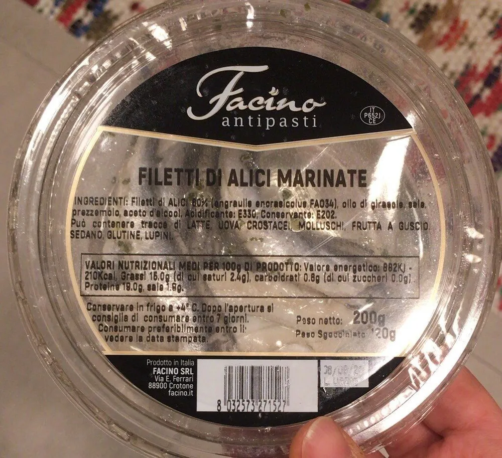 Filetti di alici marinate