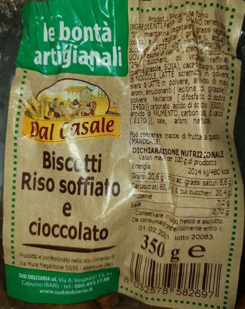 Biscotti riso soffiato e cioccolato