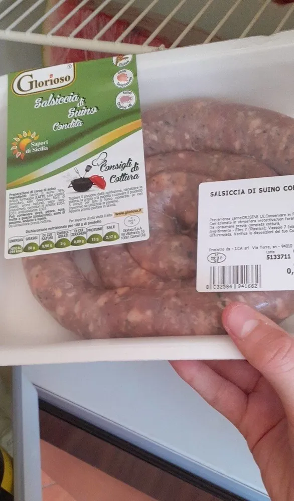 Salsiccia di suino condita