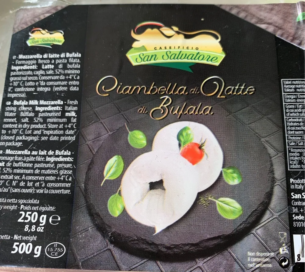 Mozarella di latte di Buffala