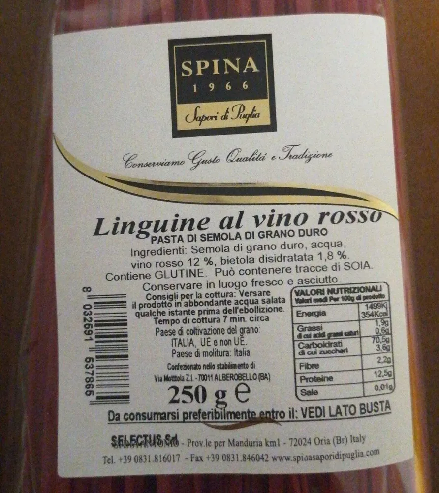 Linguine al vino rosso