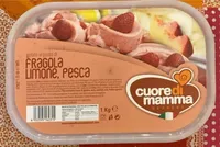 Gelato al gusto di fragola, limone, pesca