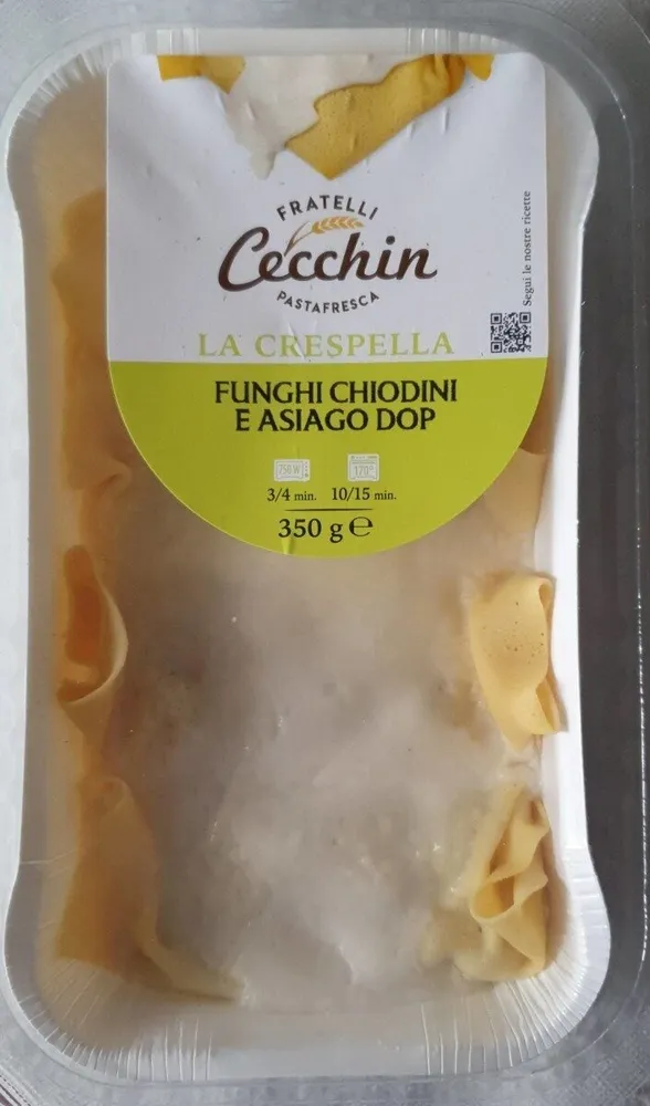 Crespelle con chiodini e asiago DOP