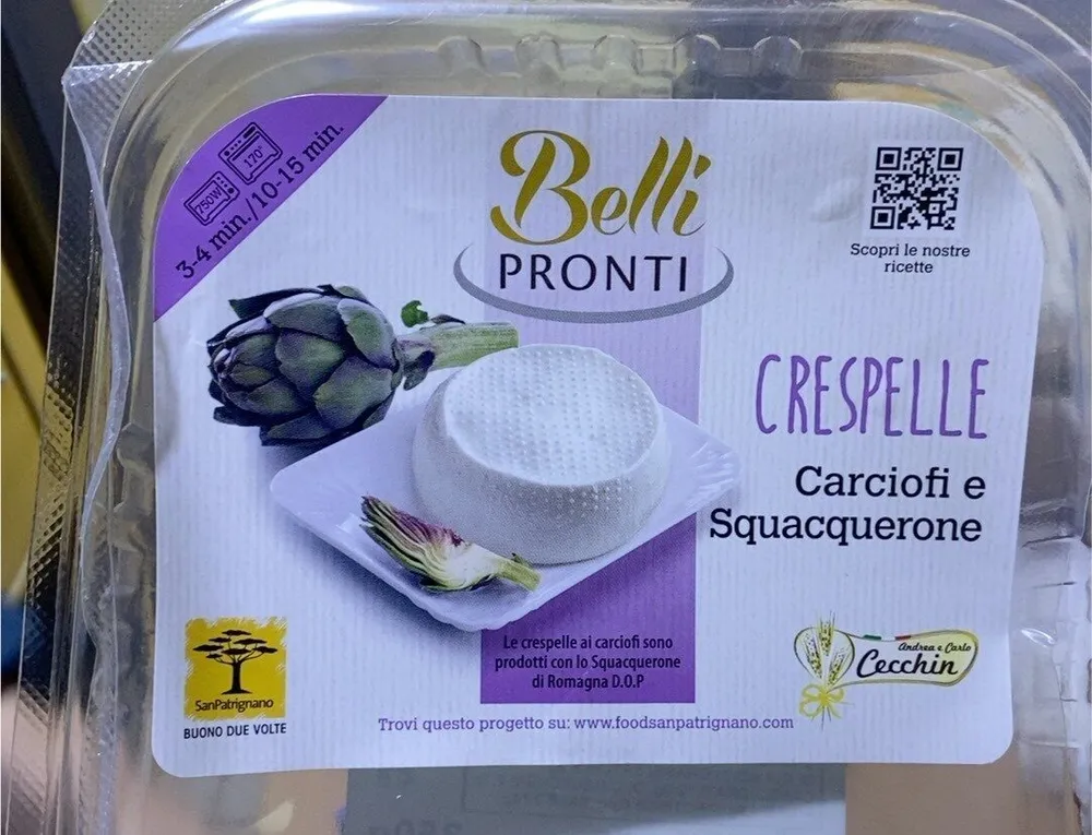 Crespelle con carciofi e squacquerone