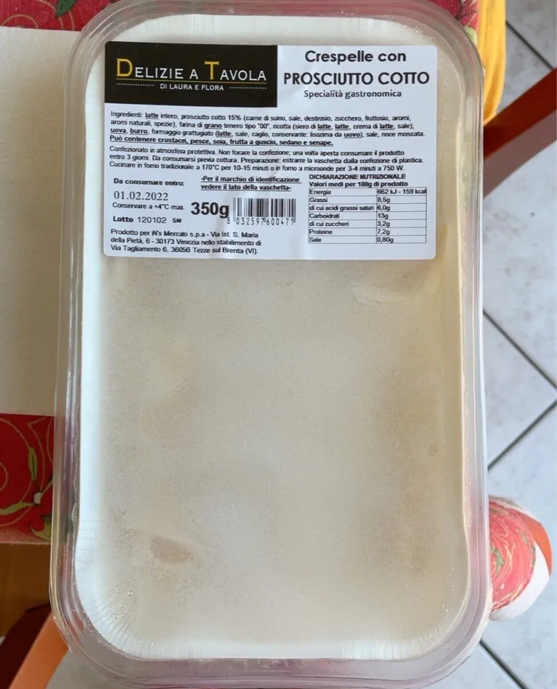 Crespelle con prosciutto cotto
