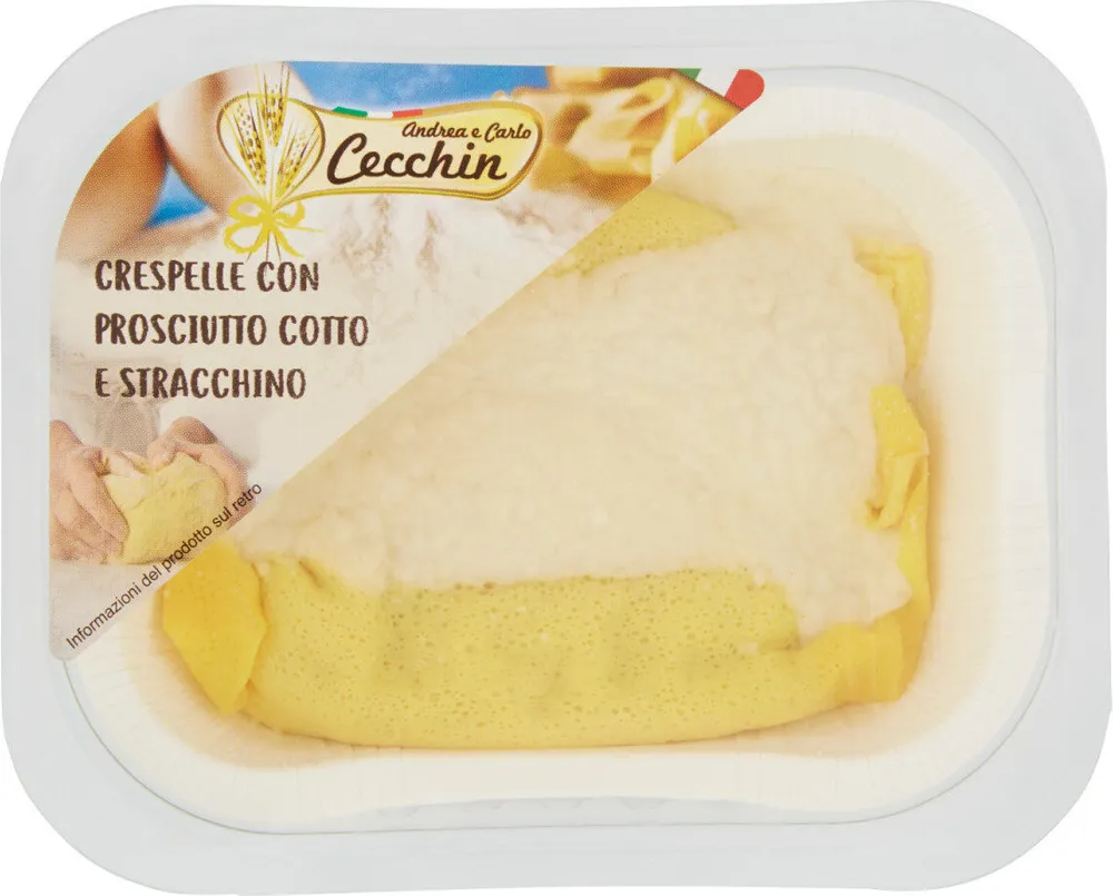 Crespelle con prosciutto cotto e stracchino