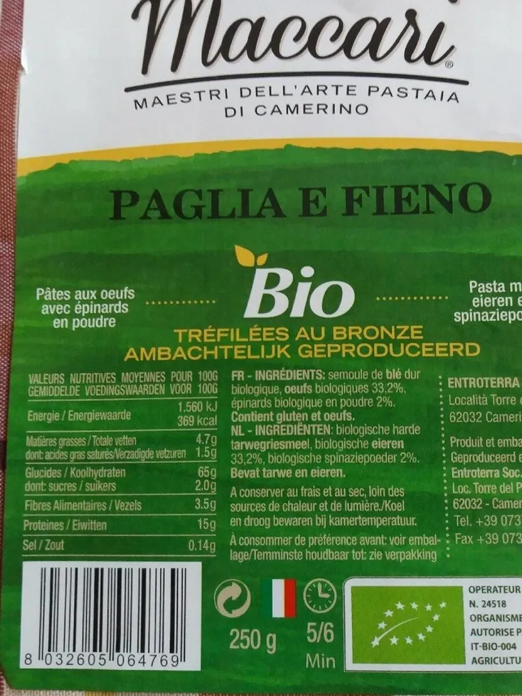 Tagliatelles paglia e fieno
