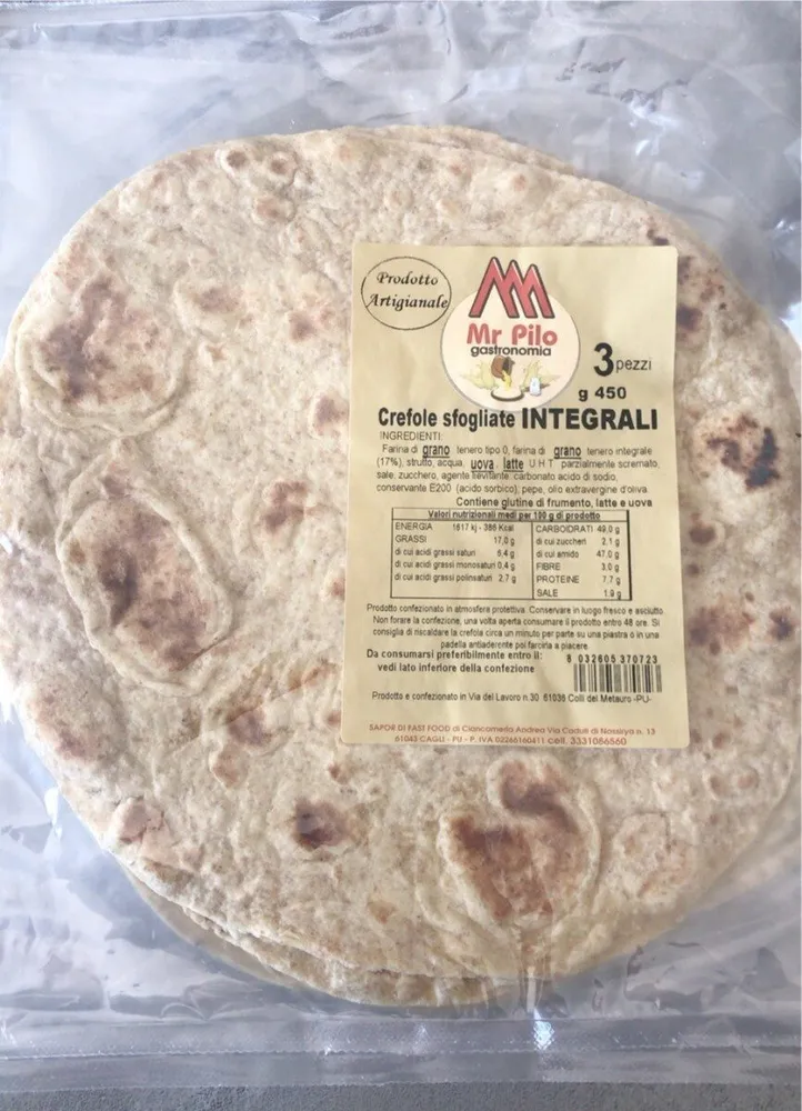 Crefole sfogliate integrali