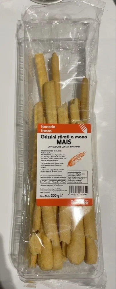 Grissini stirati a mano mais