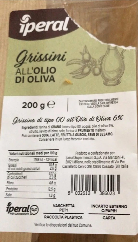 Grissini all’olio di oliva