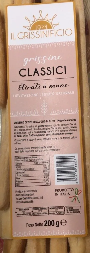 Grissini classici stirati a mano