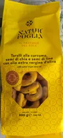 Taralli alla curcuma, semi di chia e semi di lino con olio extra vergine di oliva