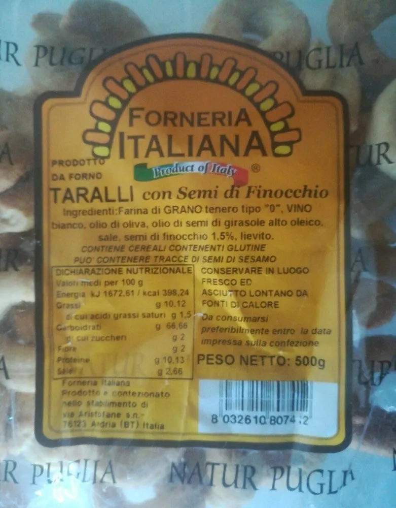 Taralli con semi di finocchio