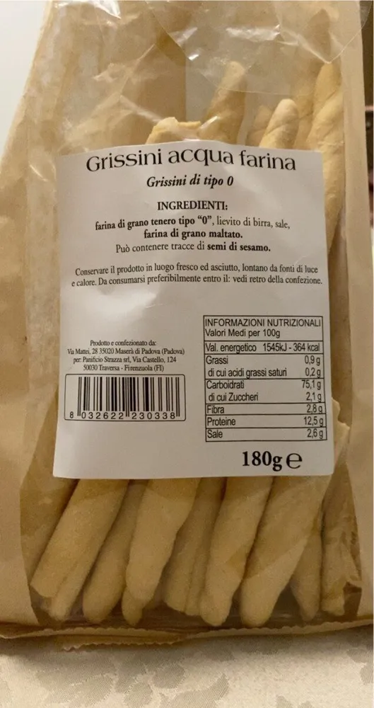 Grissini acqua farina