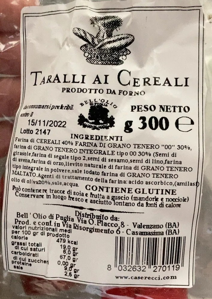 Taralli ai cereali