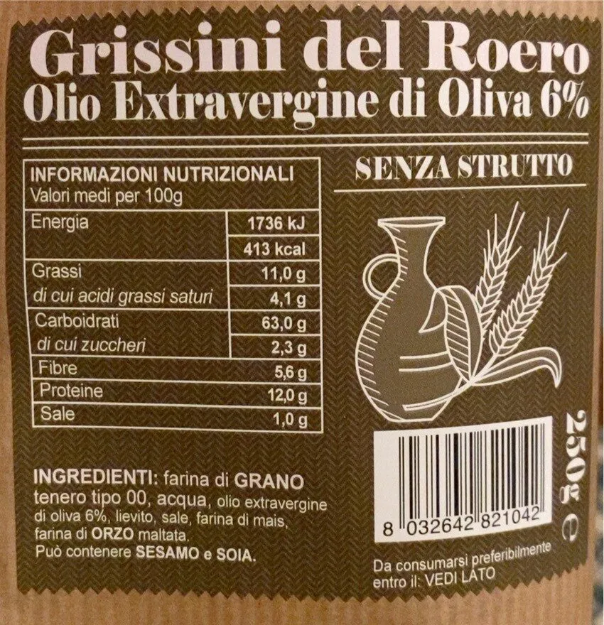 Grissini del Roero - Olio EVO 6%